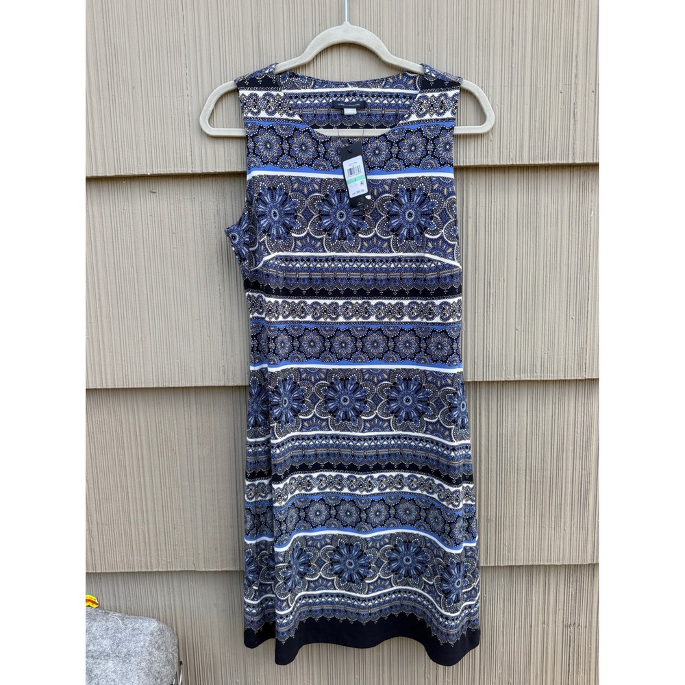 Tommy Hilfiger Blue Medallion Floral Sleeveless Sheath Dress A3DJ1U9A Size 8